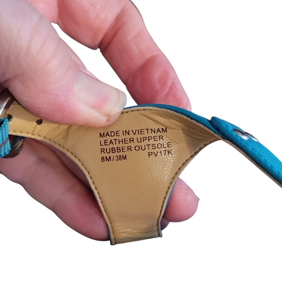 Michael KORS turquoise Plate Thong Sling Back Sandal - 8.     L14 - Picture 8 of 9